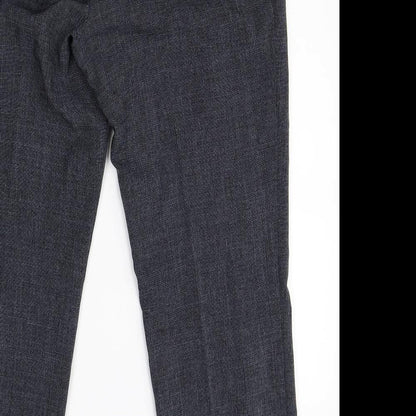 Womens UK Size 14 M&S Regular Fit Dress Pants Grey Trousers