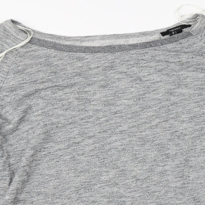 FOREVER 21 Womens Grey   Basic T-Shirt Size S  - distressed back