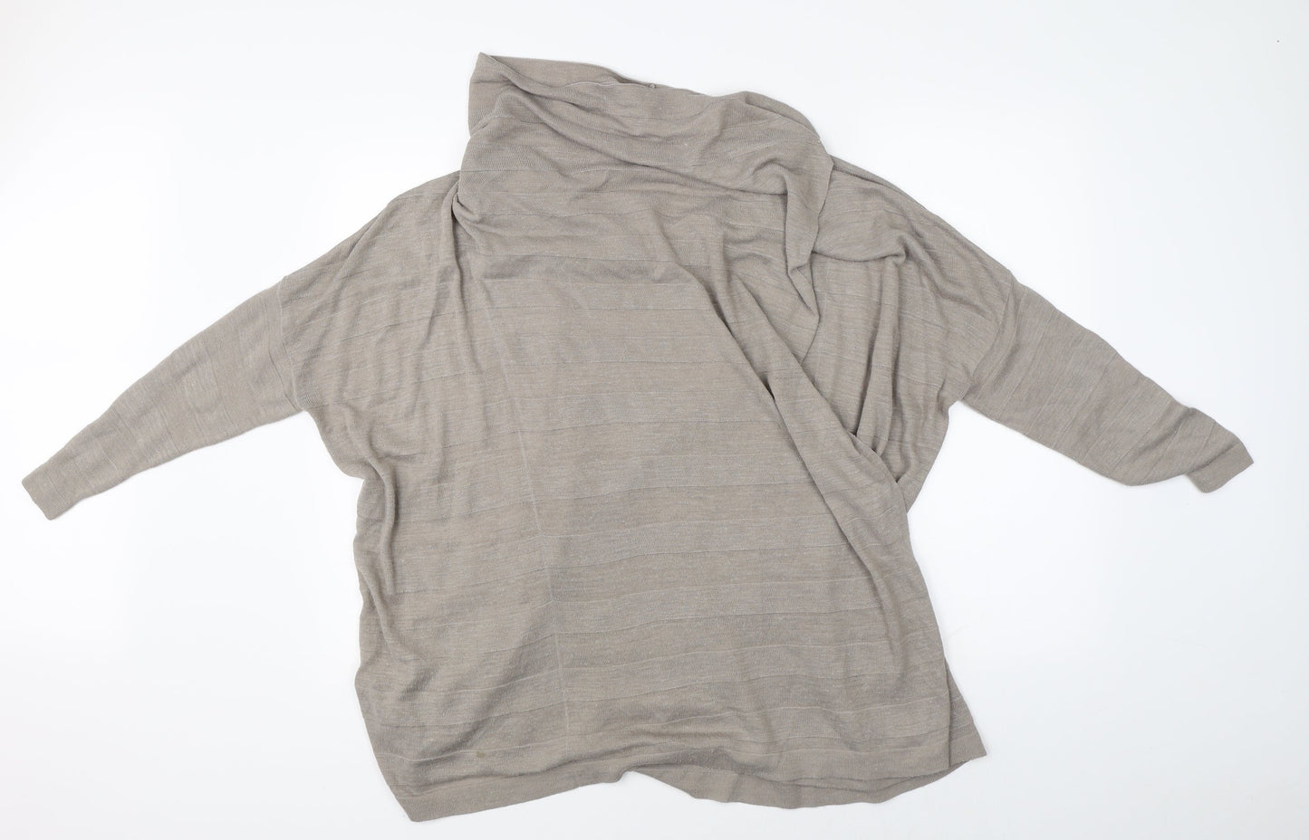 planet Womens Beige   Wrap Jumper Size M