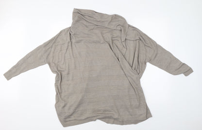 planet Womens Beige   Wrap Jumper Size M