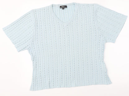 ofelia Womens Blue   Pullover Jumper Size 2XL