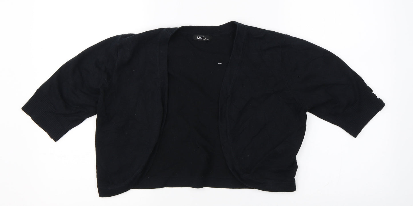 M&Co Womens Black   Cardigan Jumper Size M