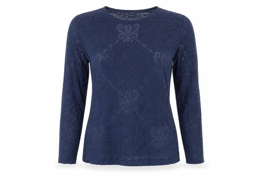 Warehouse Womens Blue Floral  Pullover Jumper Size 8  - Sheer