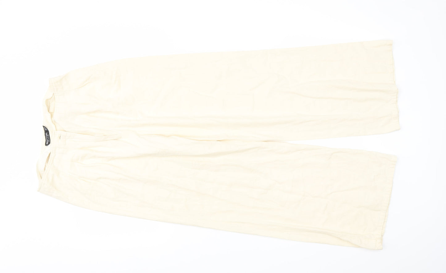 Womens UK Size 10 Nasty Gal Regular Fit Capri Ivory Trousers
