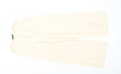 Womens UK Size 10 Nasty Gal Regular Fit Capri Ivory Trousers