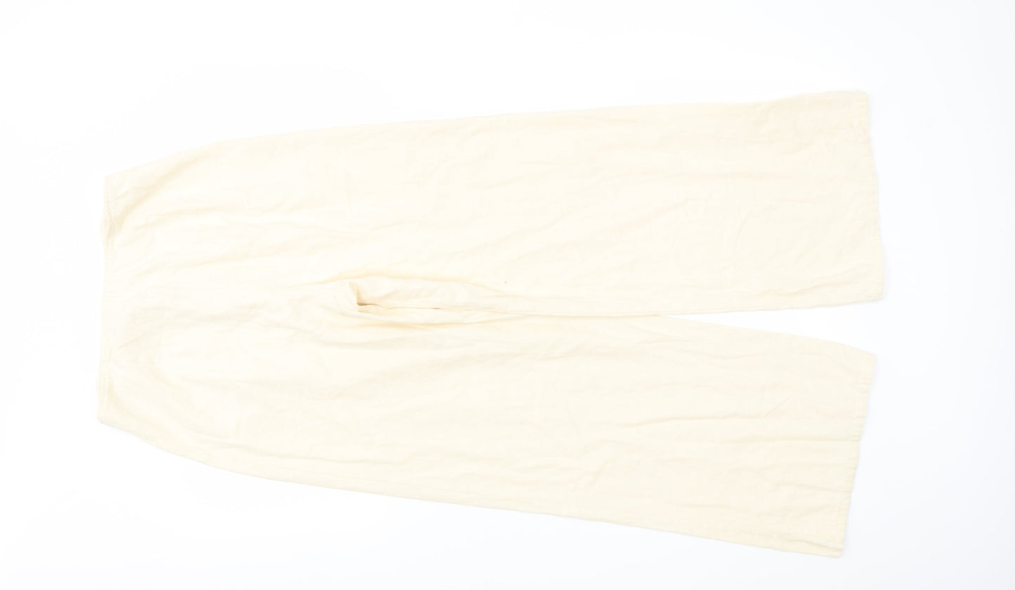 Womens UK Size 10 Nasty Gal Regular Fit Capri Ivory Trousers