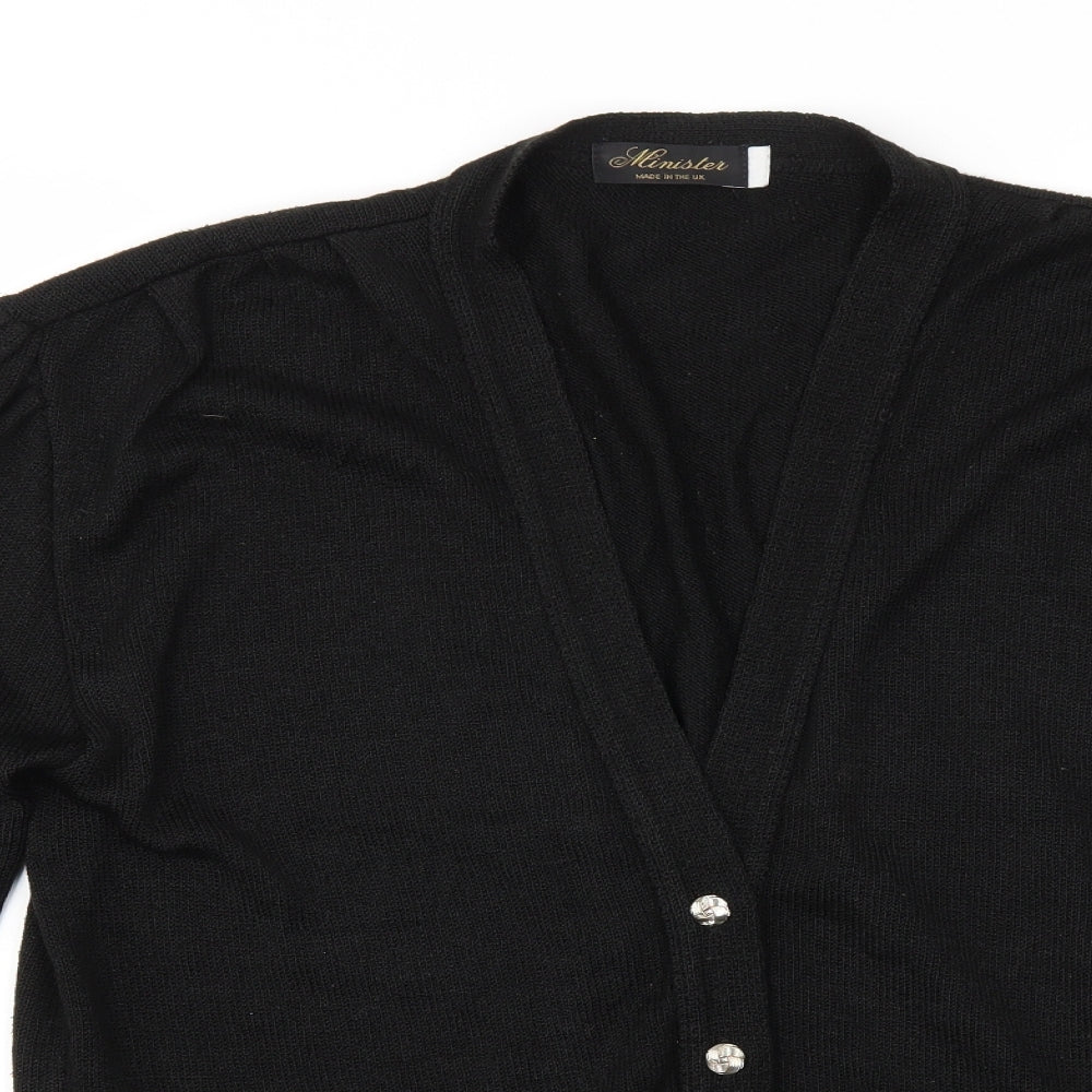 Minister Womens Black   Cardigan Jumper Size L