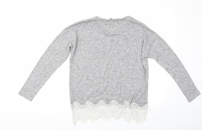George Womens Grey   Pullover Jumper Size 10  - Lace
