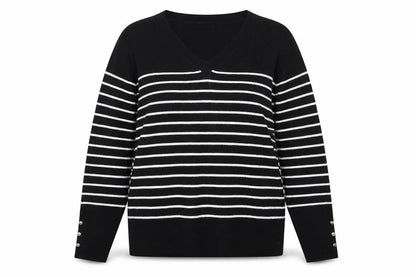 Primark Womens Black Striped  Pullover Jumper Size M