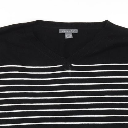 Primark Womens Black Striped  Pullover Jumper Size M
