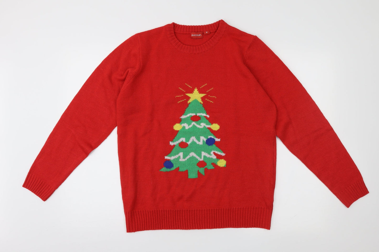 Avenue Mens Red  Knit Pullover Jumper Size M  - Christams