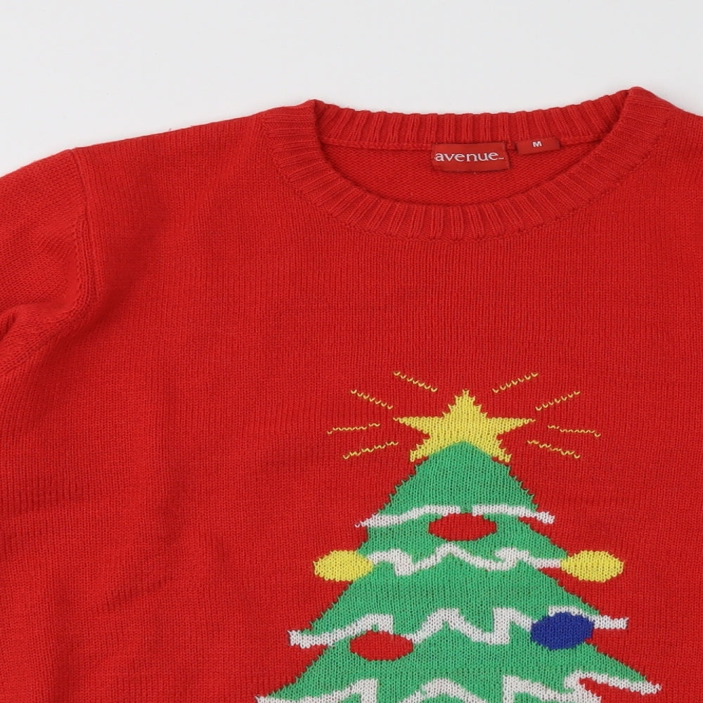 Avenue Mens Red  Knit Pullover Jumper Size M  - Christams