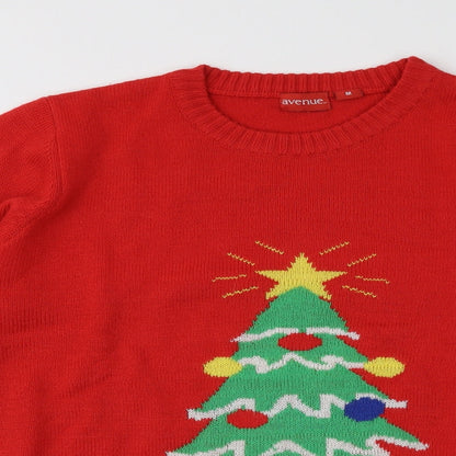 Avenue Mens Red  Knit Pullover Jumper Size M  - Christams