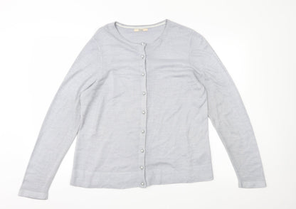 Classic Womens Grey  Knit Cardigan Jumper Size 16