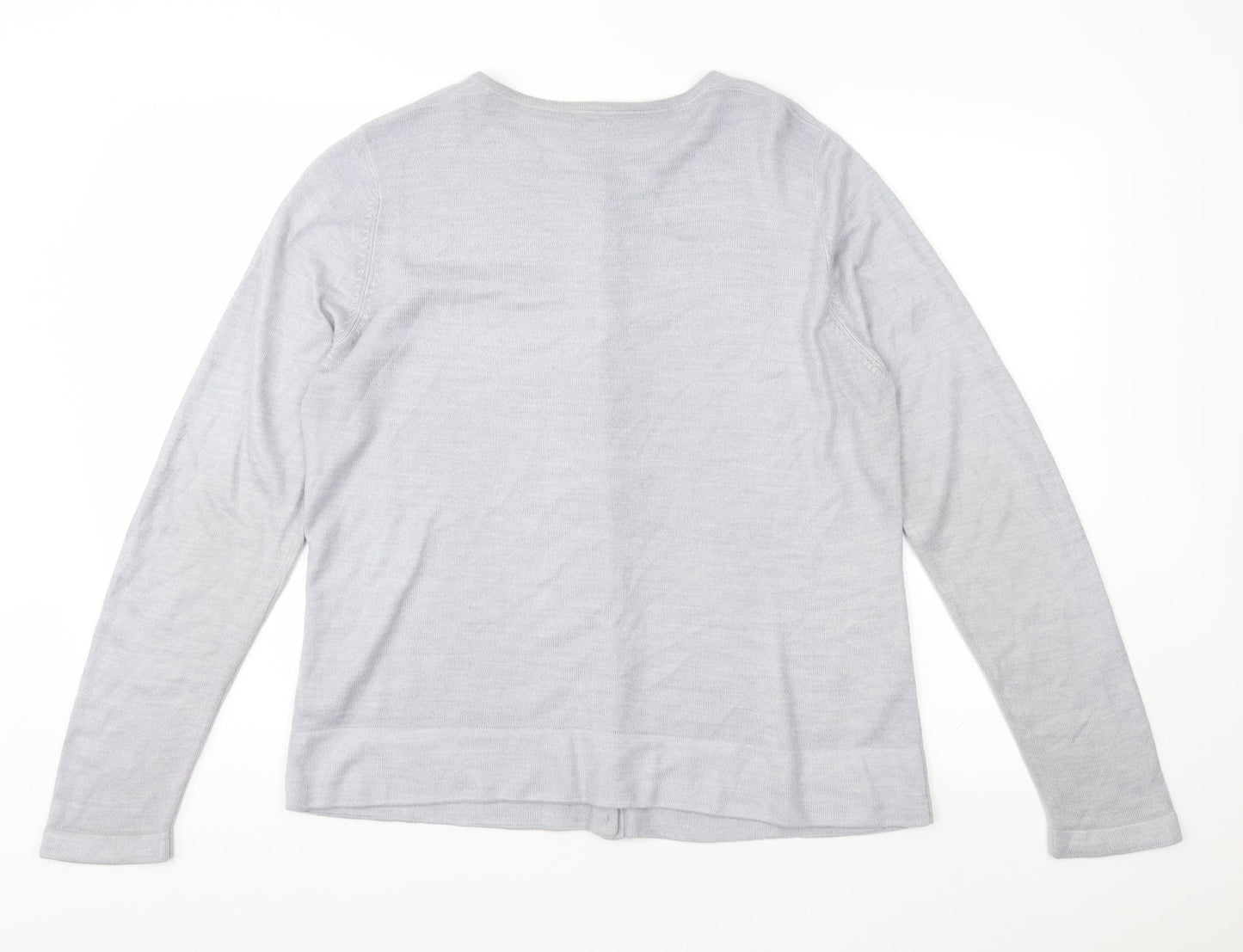 Classic Womens Grey  Knit Cardigan Jumper Size 16
