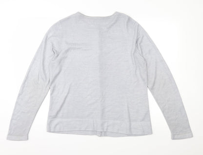 Classic Womens Grey  Knit Cardigan Jumper Size 16