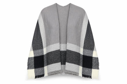 F&F  Grey Check Knit  Shawl/Wrap