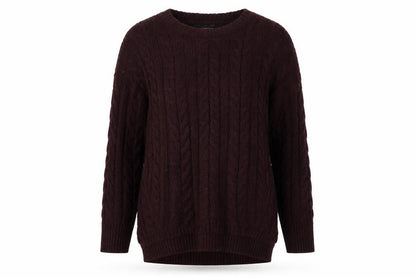Front view of Atmosphere women’s purple knit henley jumper, size UK 6