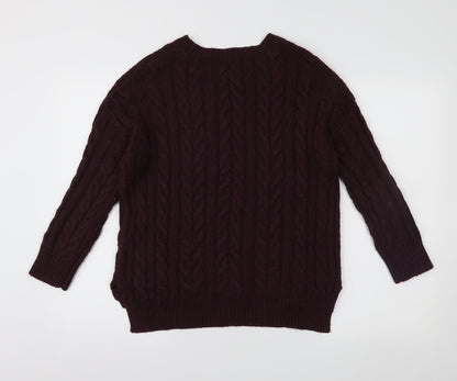 Atmosphere Womens Purple  Knit Henley Jumper Size 6