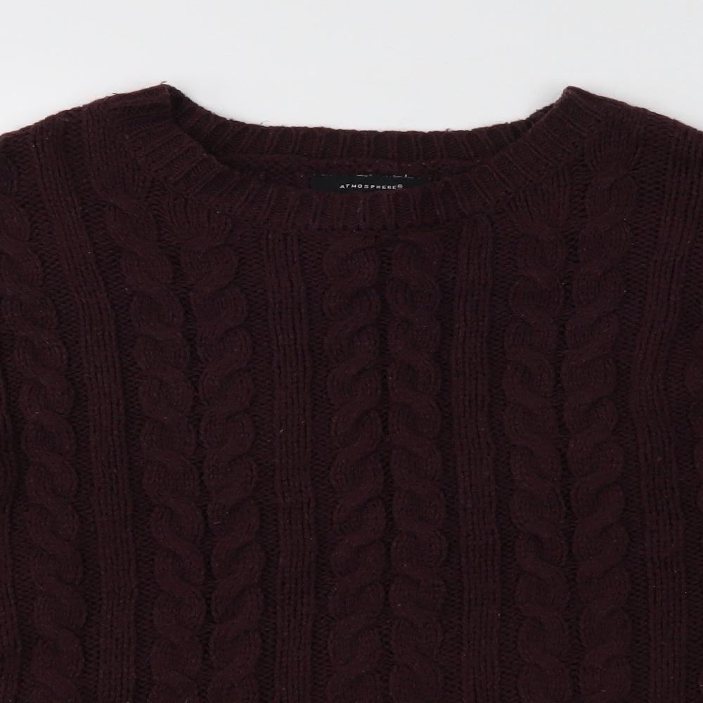Atmosphere Womens Purple  Knit Henley Jumper Size 6