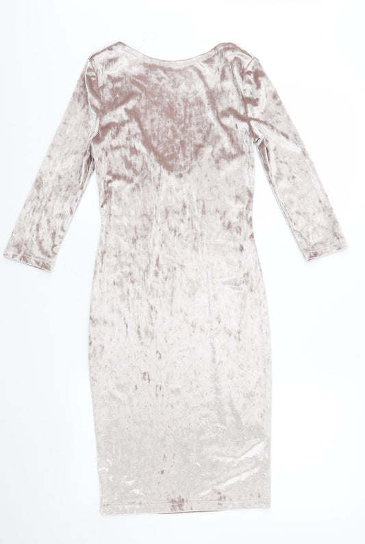 Atmosphere Womens Brown  Velvet Pencil Dress  Size 8