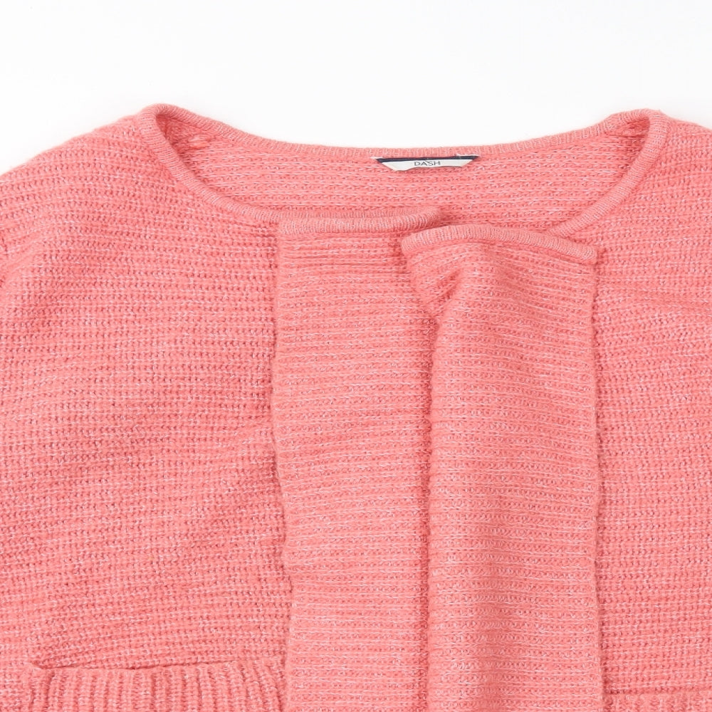 DASH Womens Pink  Knit Cardigan Jumper Size 14