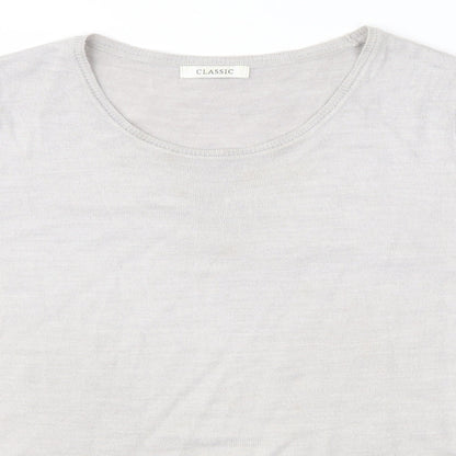 M&S Womens Grey  Knit Basic T-Shirt Size 16