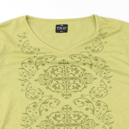 Womens UK Size 10 TIGI Green Basic T-Shirt