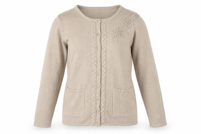 Casamia Womens Beige Knit Cardigan Jumper Size S