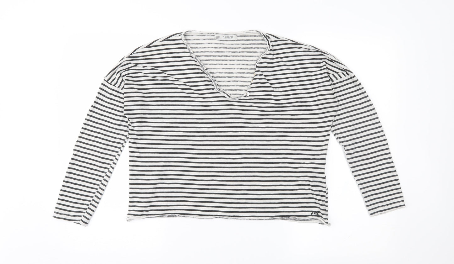 Womens UK Size 4 Pull&Bear White Basic T-Shirt