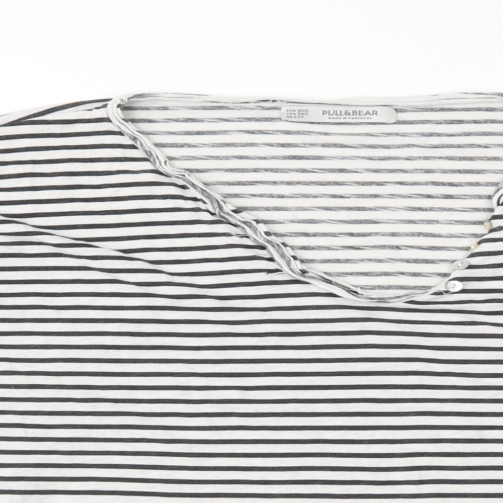 Womens UK Size 4 Pull&Bear White Basic T-Shirt