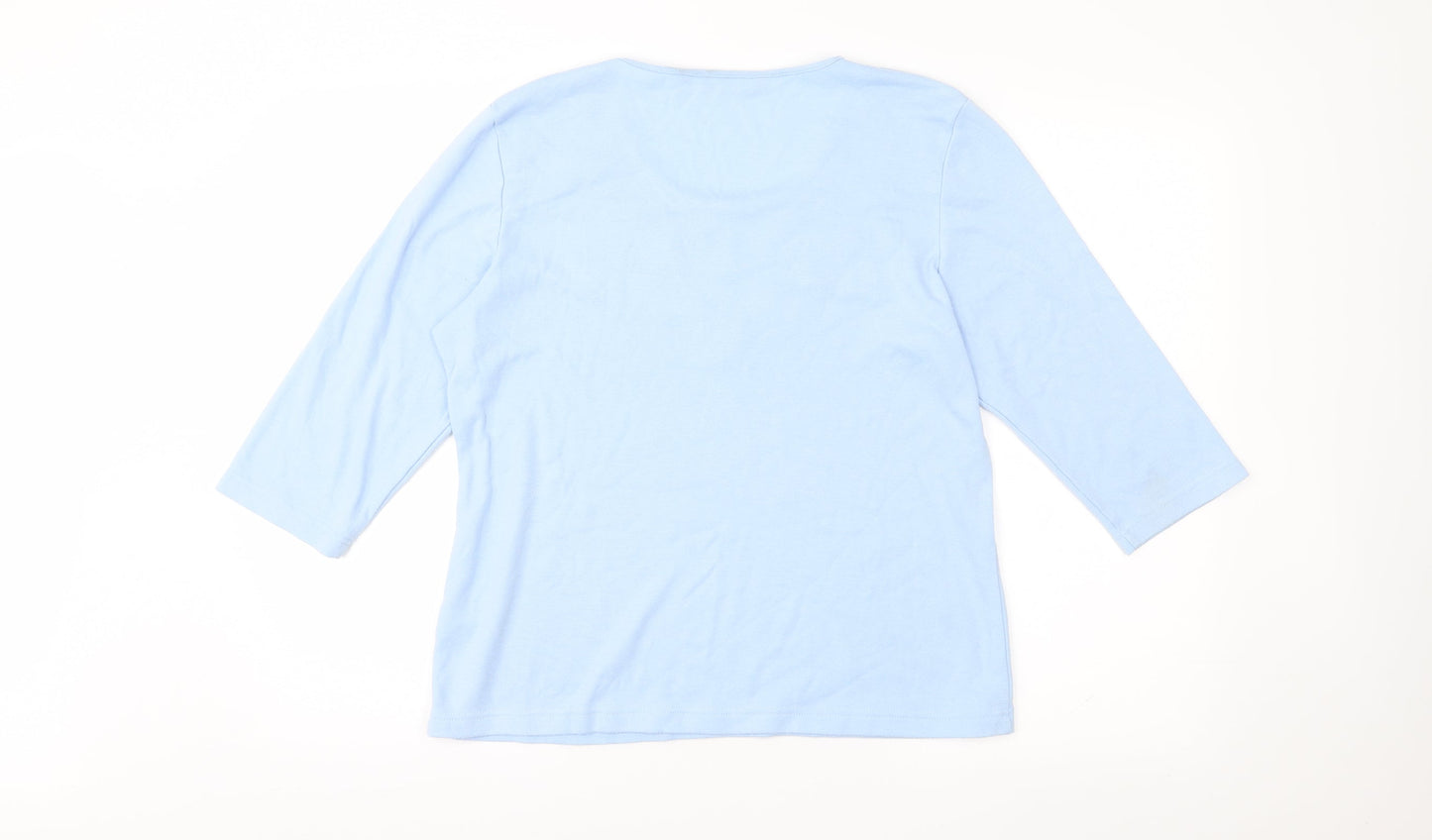 BM Womens Blue Floral Jersey Top Pyjama Top Size M