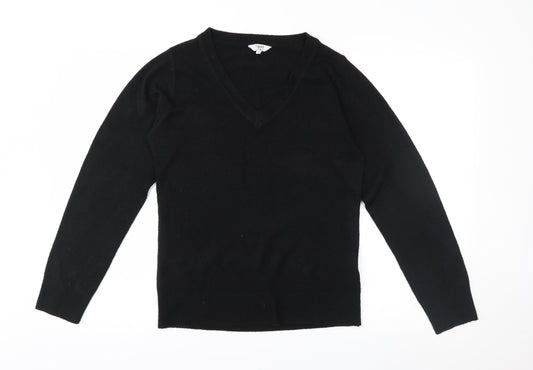 Happit Womens Black  Knit Pullover Jumper Size 14