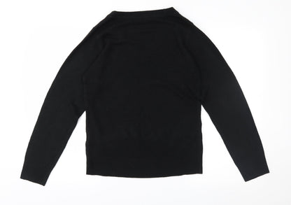 Happit Womens Black  Knit Pullover Jumper Size 14
