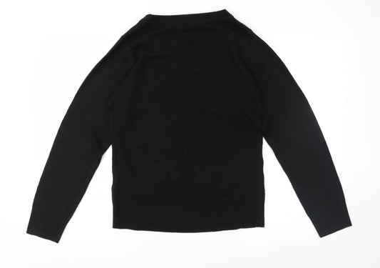 Happit Womens Black  Knit Pullover Jumper Size 14