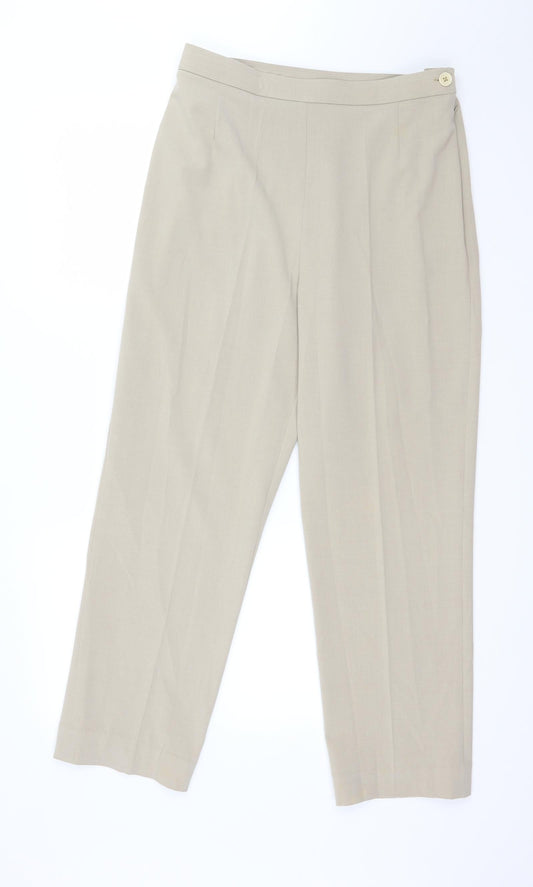 Mia Moda Womens Beige   Trousers  Size 14 L28 in