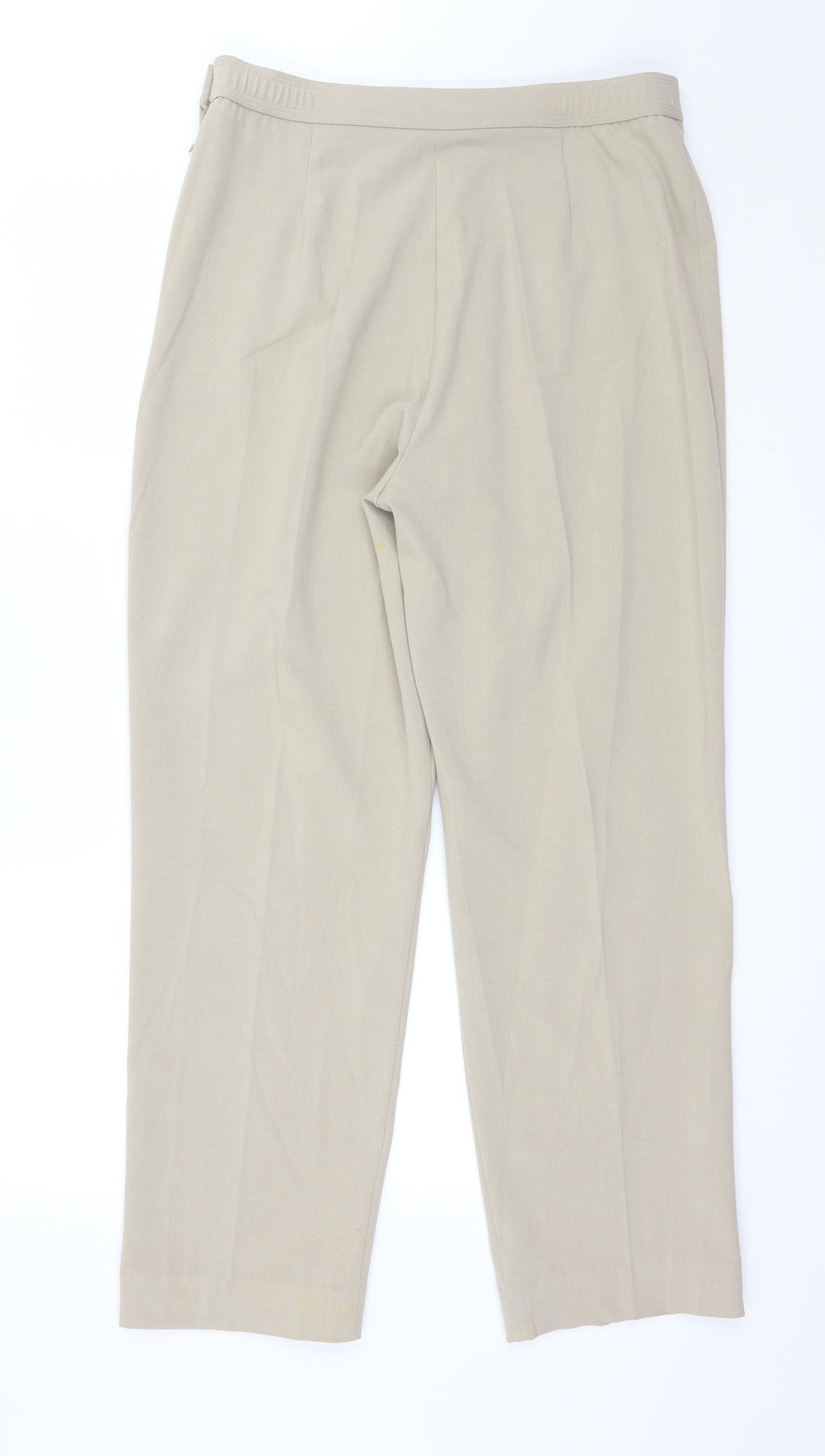Mia Moda Womens Beige   Trousers  Size 14 L28 in