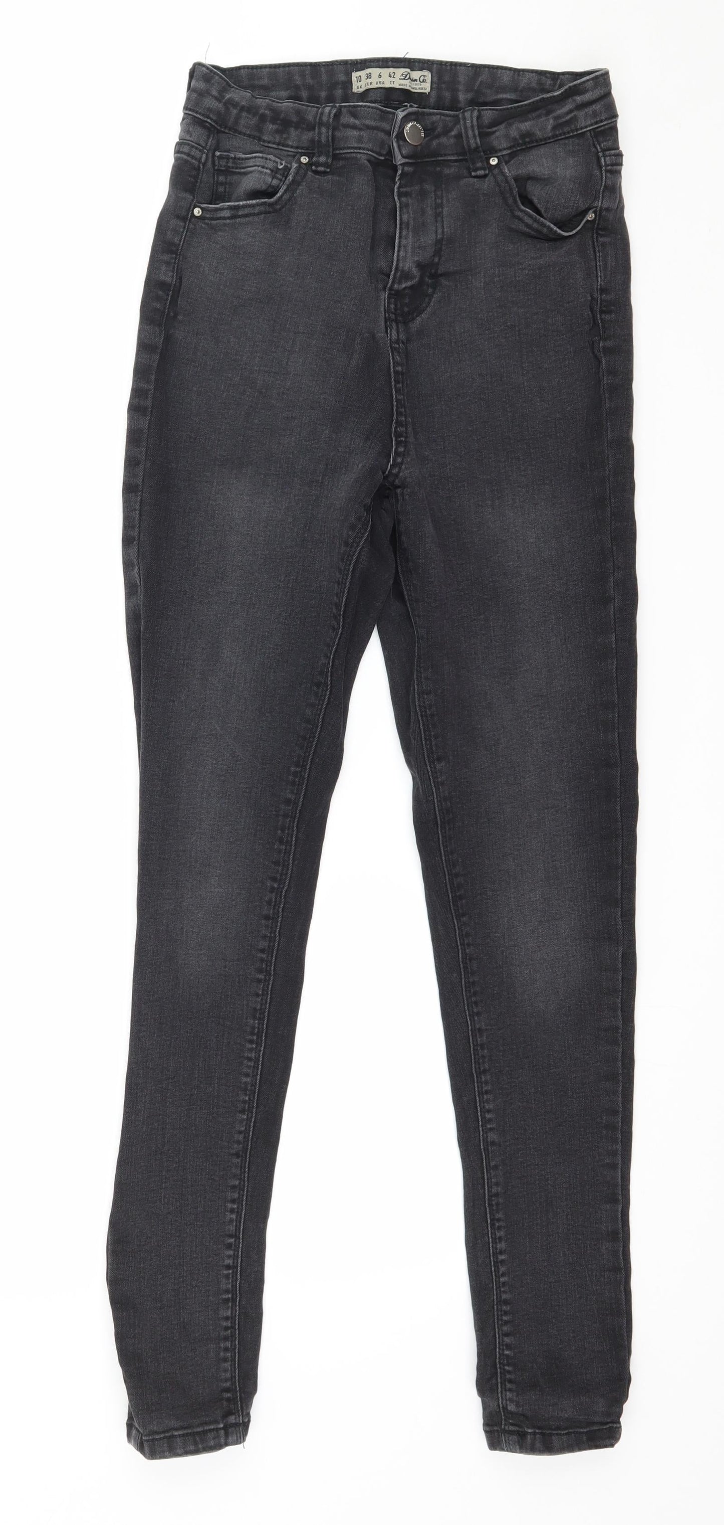 Denim & Co. Womens Grey  Denim Skinny Jeans Size 10 L27 in