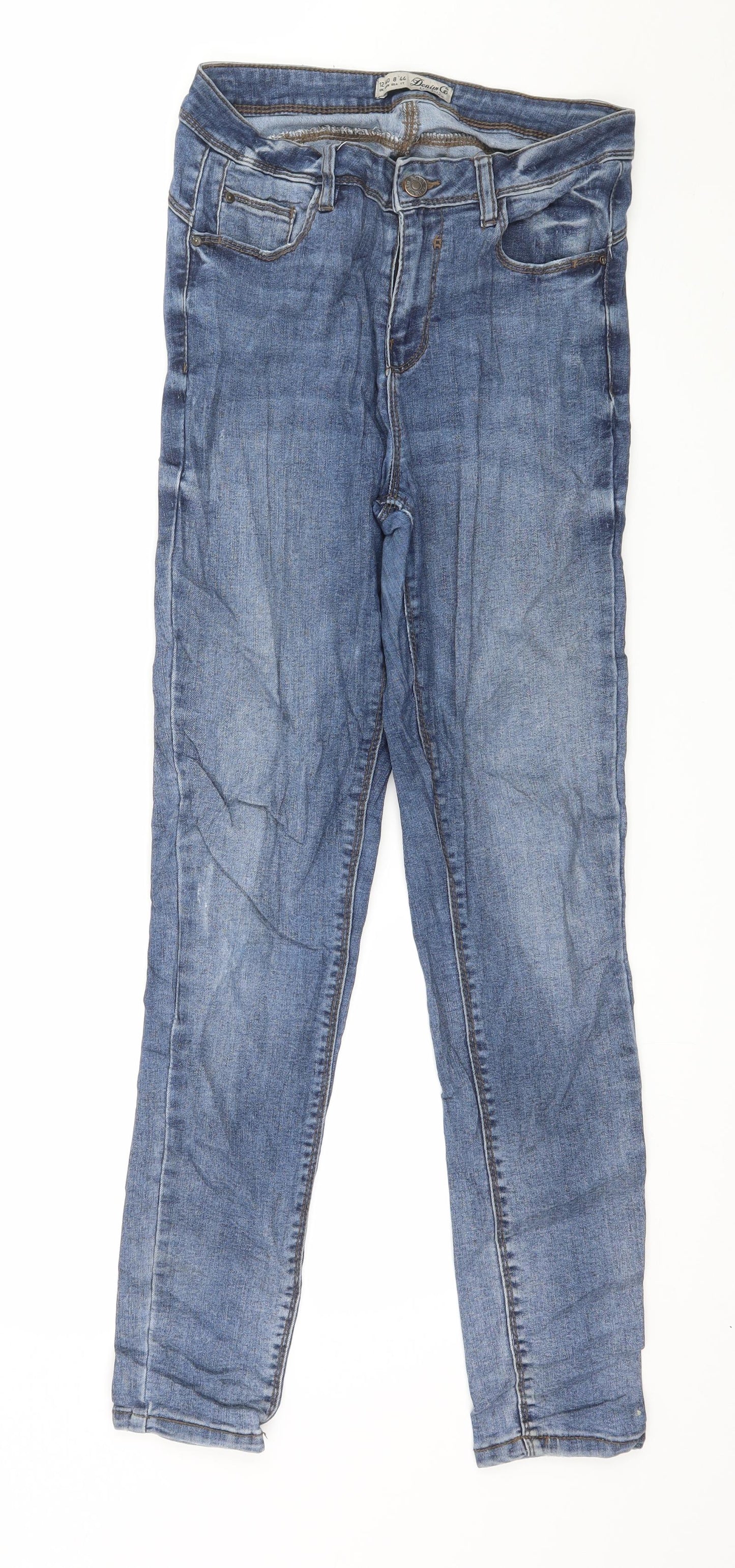 Denim & Co. Womens Blue  Denim Skinny Jeans Size 12 L28 in