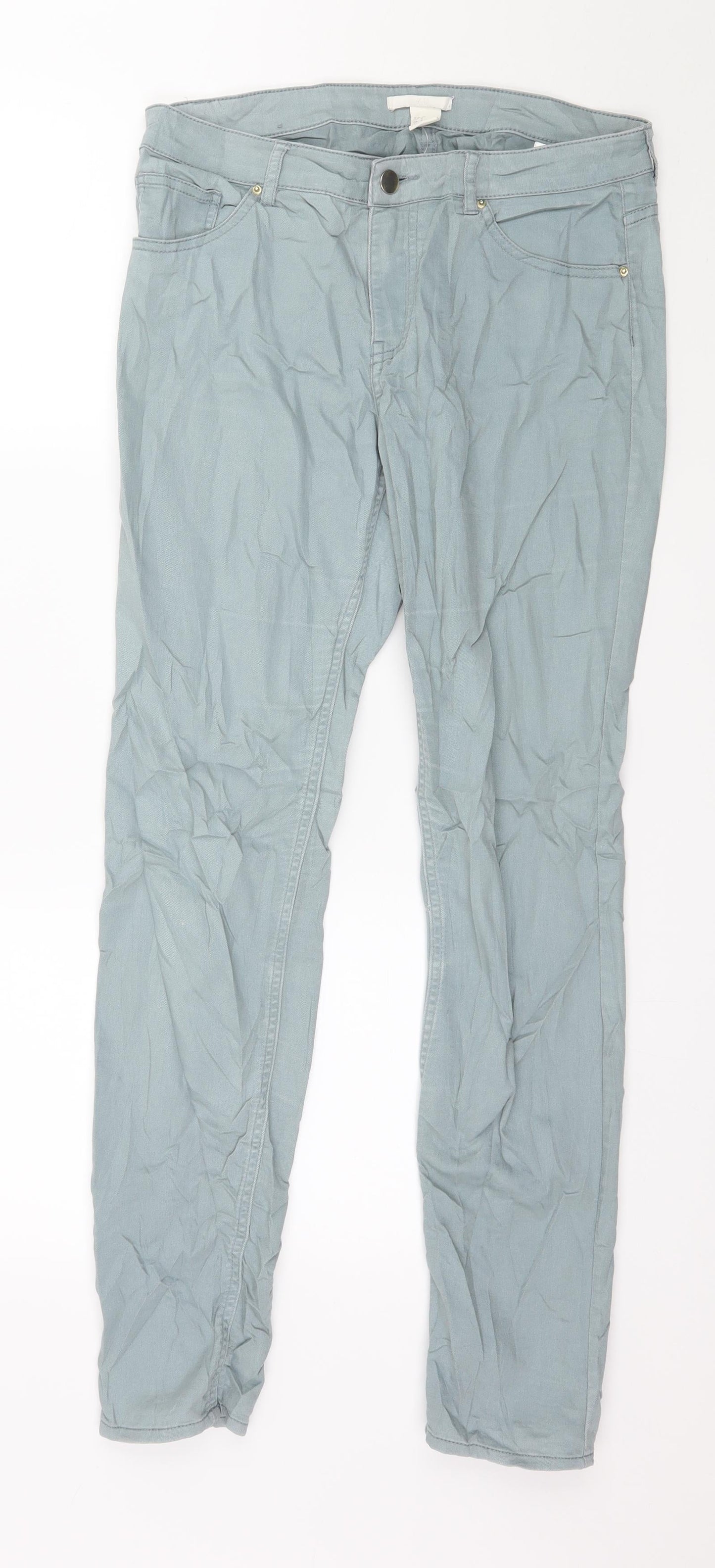 Womens UK Size 10 H&M Regular Fit Skinny Blue Jeans