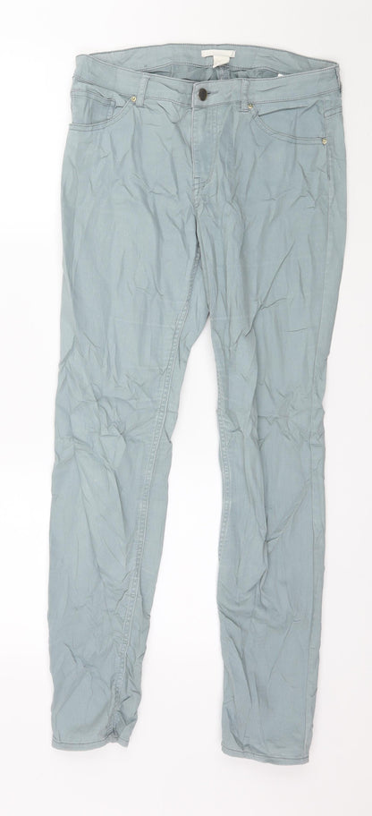 Womens UK Size 10 H&M Regular Fit Skinny Blue Jeans