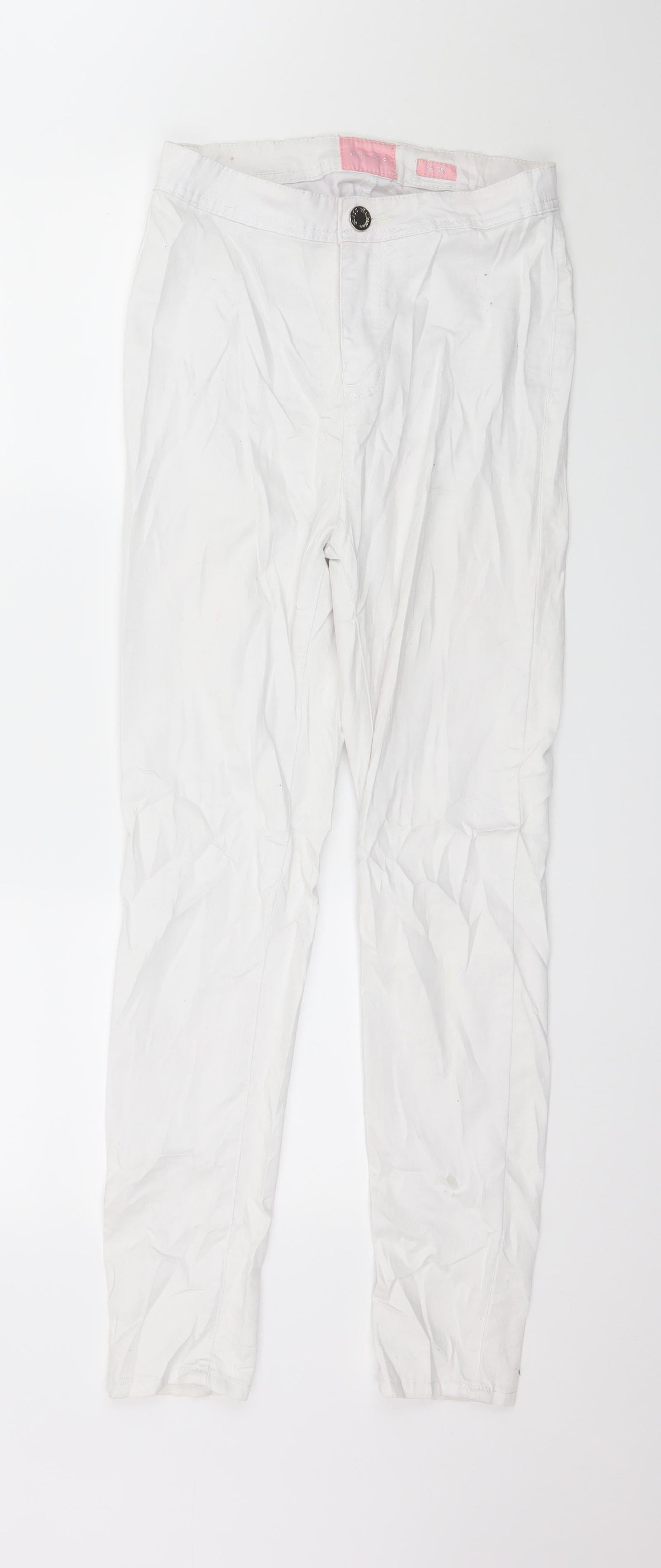 Womens UK Size 10 Denim Club Regular Fit Skinny White Jeans
