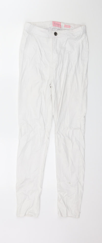 Womens UK Size 10 Denim Club Regular Fit Skinny White Jeans