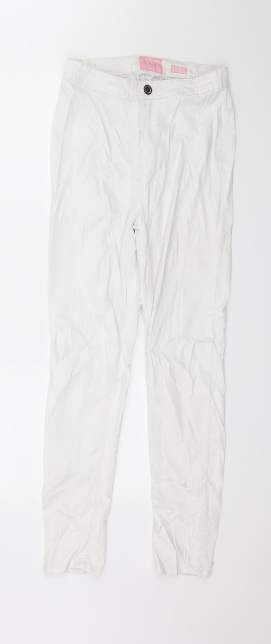 Womens UK Size 10 Denim Club Regular Fit Skinny White Jeans