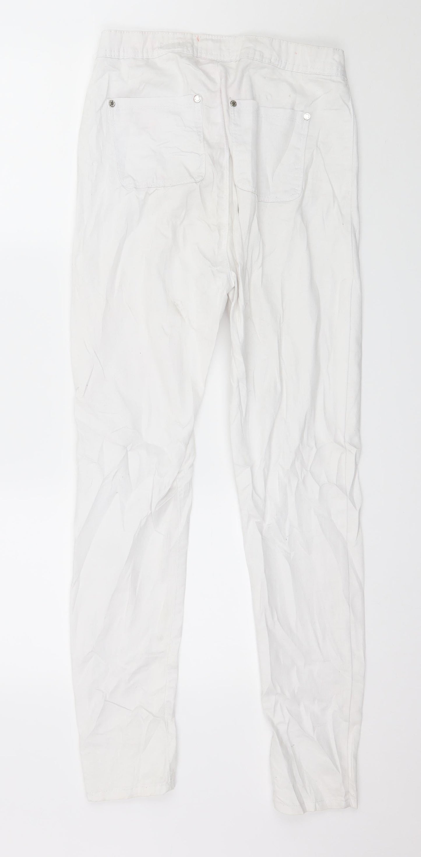 Womens UK Size 10 Denim Club Regular Fit Skinny White Jeans