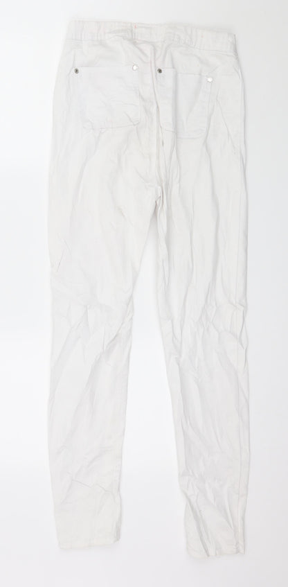 Womens UK Size 10 Denim Club Regular Fit Skinny White Jeans