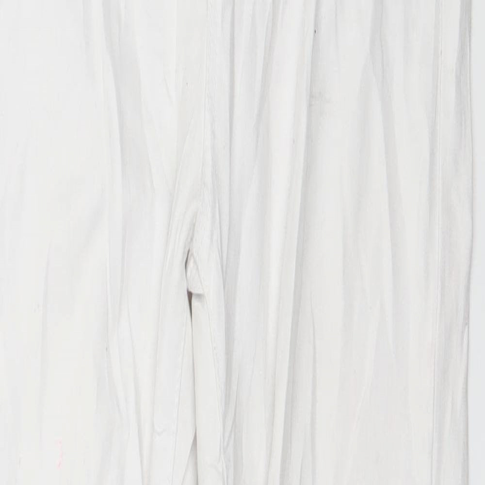 Womens UK Size 10 Denim Club Regular Fit Skinny White Jeans
