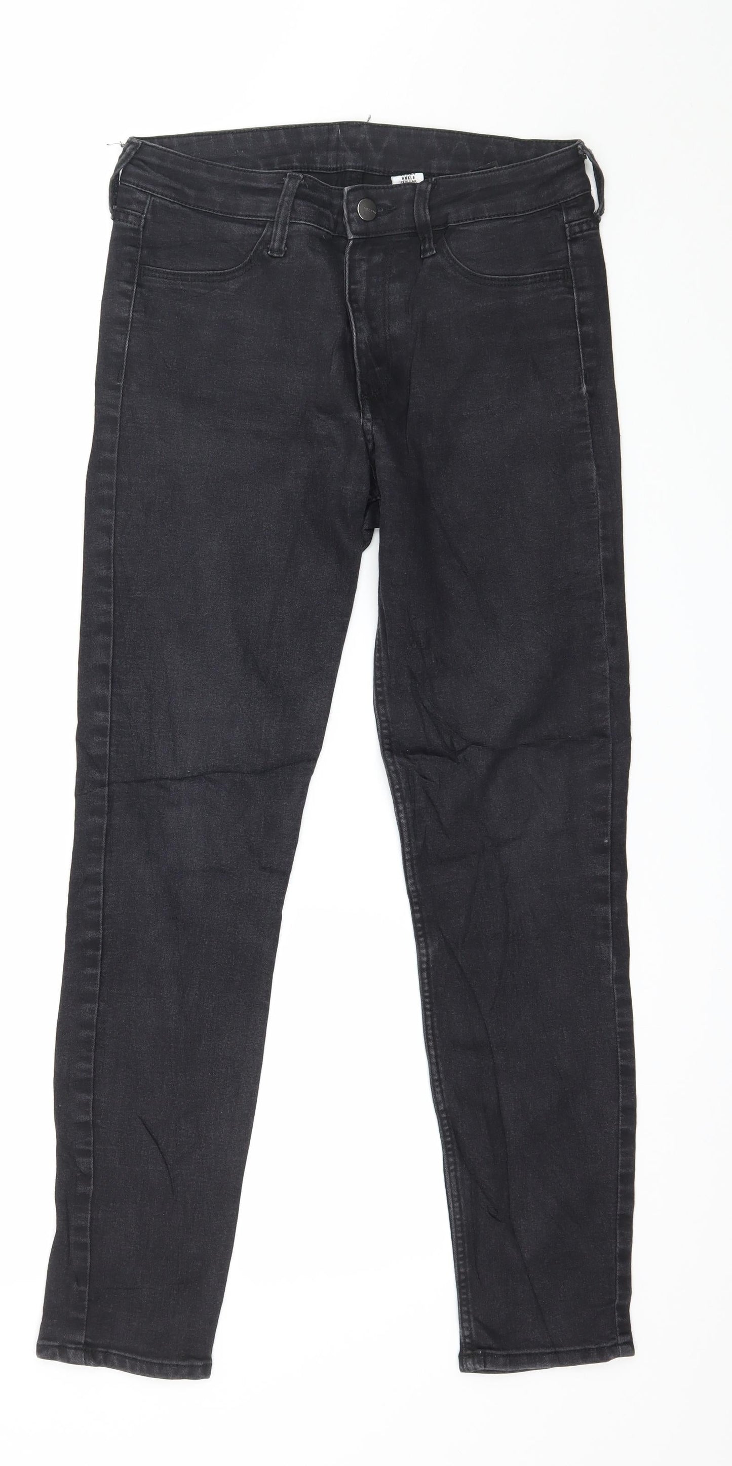 Womens UK Size 27 in H&M Regular Fit Skinny Black Jeans