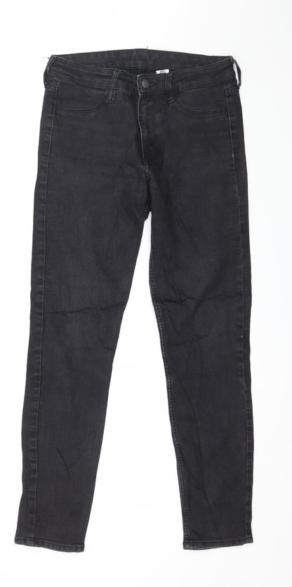 Womens UK Size 27 in H&M Regular Fit Skinny Black Jeans