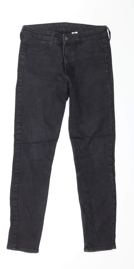 Womens UK Size 27 in H&M Regular Fit Skinny Black Jeans